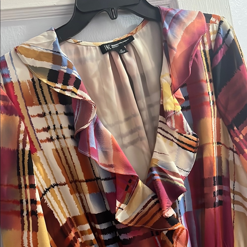 Multicolor Plaid Ruffle Dress - Picture 2 of 2